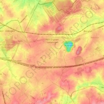 Petit-Enghien topographic map, elevation, terrain