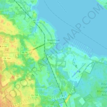 Green Cove Springs topographic map, elevation, terrain