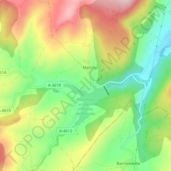 Maroño topographic map, elevation, terrain