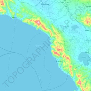 Minalabac topographic map, elevation, terrain