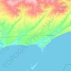 Primorska urban hromada topographic map, elevation, terrain