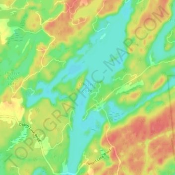 Dessert Lake topographic map, elevation, terrain