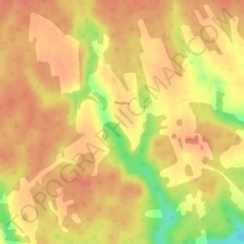 Рязань topographic map, elevation, terrain