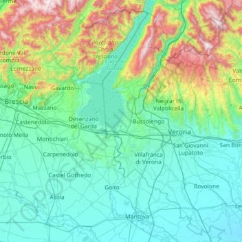 Mincio topographic map, elevation, terrain