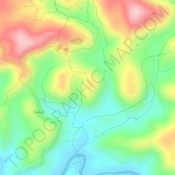 Vavadukkam topographic map, elevation, terrain