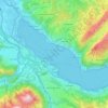 Lake Thun topographic map, elevation, terrain
