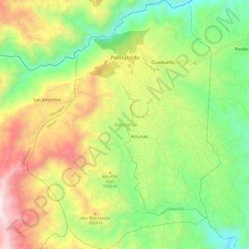 Palocabildo topographic map, elevation, terrain