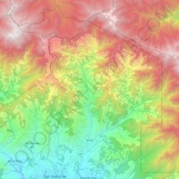 Rivas topographic map, elevation, terrain