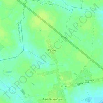 Курганы topographic map, elevation, terrain