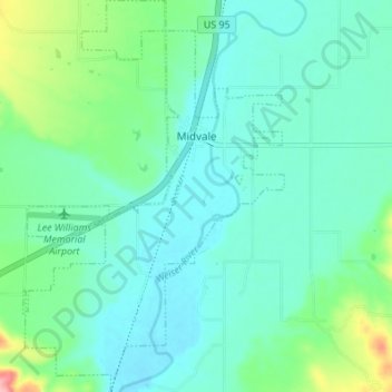 Midvale topographic map, elevation, terrain