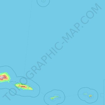 Samoa Americana topographic map, elevation, terrain