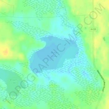 Mitten Lake topographic map, elevation, terrain