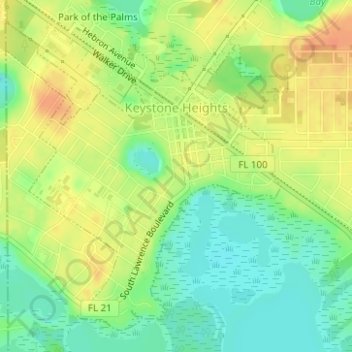 Keystone Heights topographic map, elevation, terrain