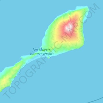 Jan Mayen topographic map, elevation, terrain