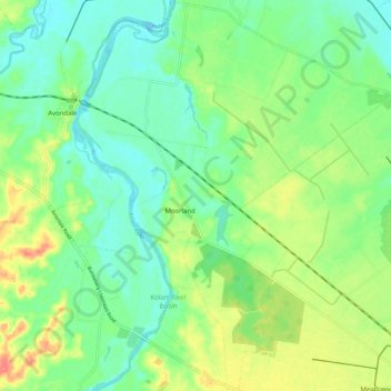 Moorland topographic map, elevation, terrain