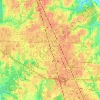 Ensley topographic map, elevation, terrain