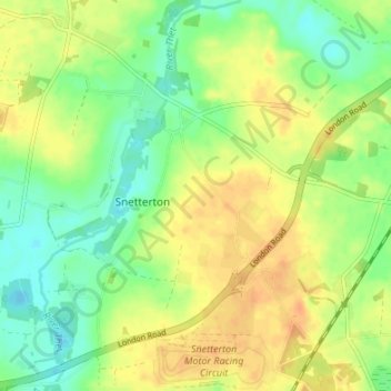 Snetterton topographic map, elevation, terrain