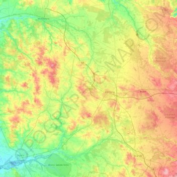 Herning Municipality topographic map, elevation, terrain