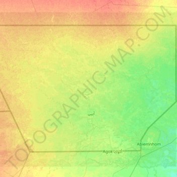 Abyei topographic map, elevation, terrain