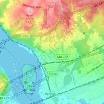 Perryville topographic map, elevation, terrain