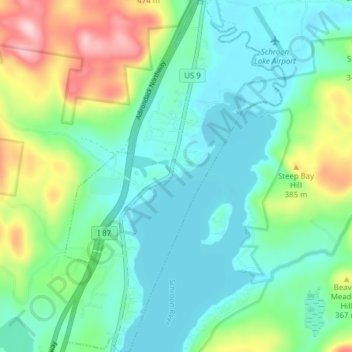 Schroon Lake topographic map, elevation, terrain