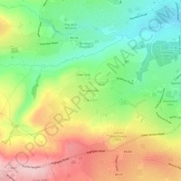 Clayton topographic map, elevation, terrain