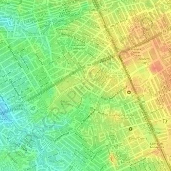 Kaunlaran topographic map, elevation, terrain