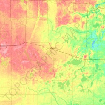 Meeker County topographic map, elevation, terrain