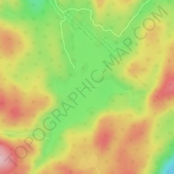 Lac Vlimeux topographic map, elevation, terrain