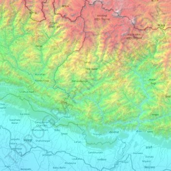 Sagarmatha topographic map, elevation, terrain