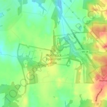 Woodstock Equestrian Park topographic map, elevation, terrain