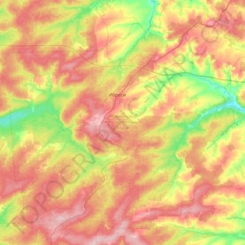 Ибресинский муниципальный округ topographic map, elevation, terrain