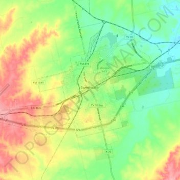 Sweetwater topographic map, elevation, terrain