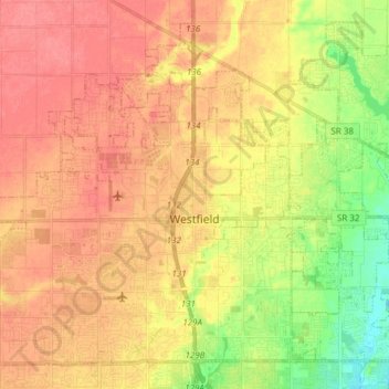 Westfield topographic map, elevation, terrain