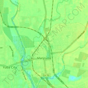 Marysville topographic map, elevation, terrain