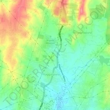 Kaggalipura topographic map, elevation, terrain
