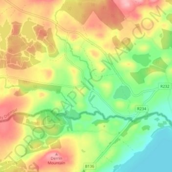 Belalt South topographic map, elevation, terrain
