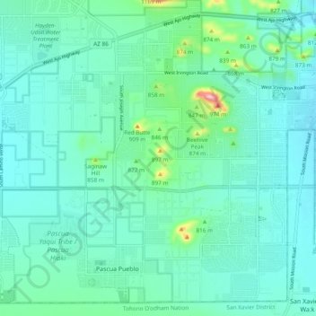 Drexel Heights topographic map, elevation, terrain