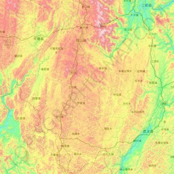 独山县 topographic map, elevation, terrain