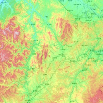 Linkou County topographic map, elevation, terrain