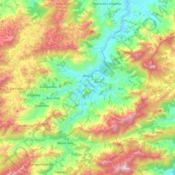 Alagoa topographic map, elevation, terrain