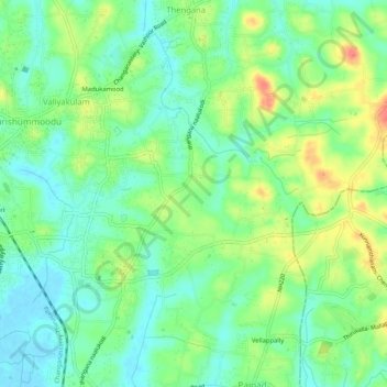 Thrikkodithanam topographic map, elevation, terrain