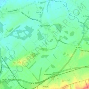 Chippenham topographic map, elevation, terrain