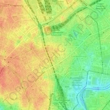 Сад им. Н. Э. Баумана topographic map, elevation, terrain