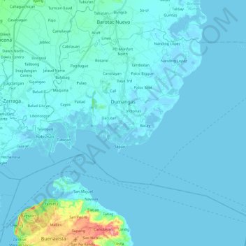 Dumangas topographic map, elevation, terrain