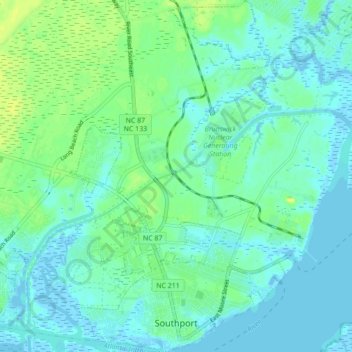 Southport topographic map, elevation, terrain