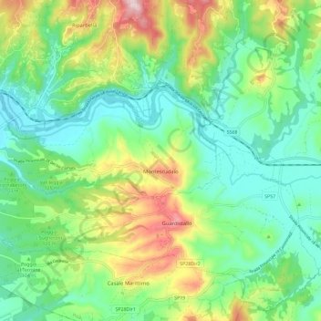 Montescudaio topographic map, elevation, terrain