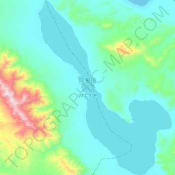 阿鲁错 topographic map, elevation, terrain