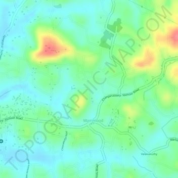Mammoodu topographic map, elevation, terrain
