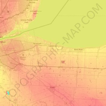 Lakeshore topographic map, elevation, terrain
